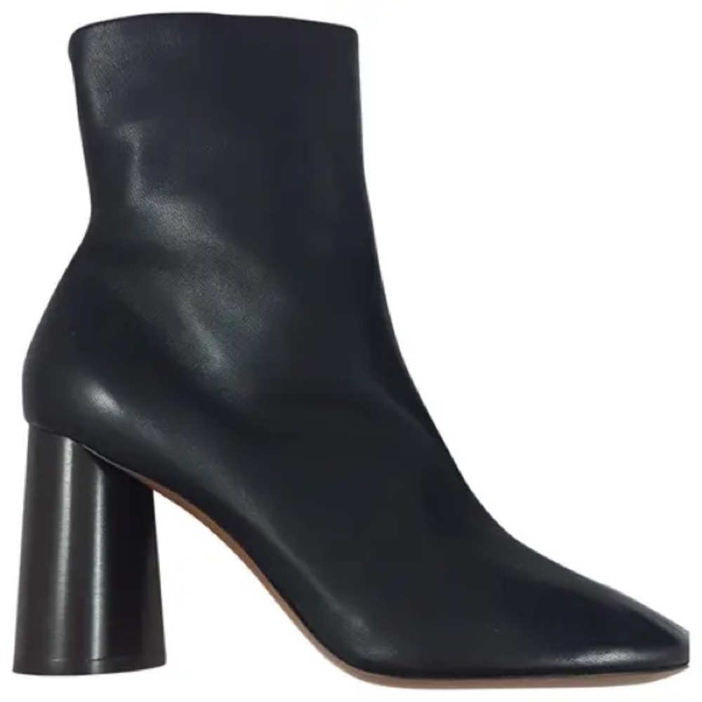 Celine Elliptic Nappa Lambskin Leather Black Heeled Ankle Boots Phoebe Philo 40